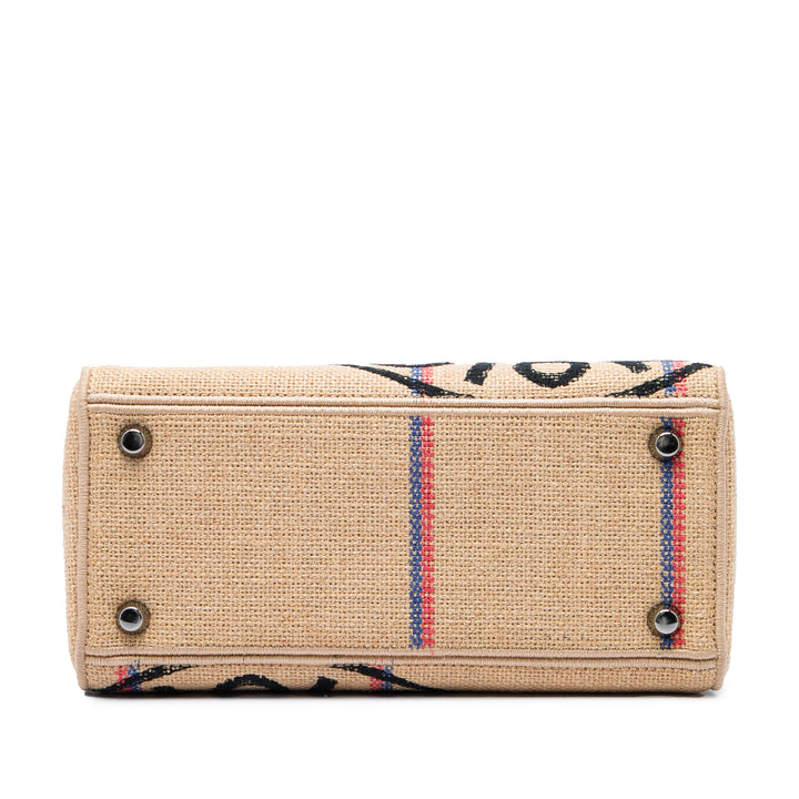 Dior Sac à main Jute brodé Lady D-Lite Moyen Beige – vue 3 – GABY PARIS