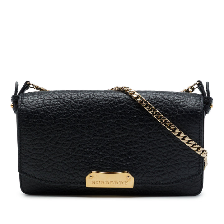 Burberry Sac bandoulière Texturé Madison Wallet on Chain Noir – vue principale – GABY PARIS