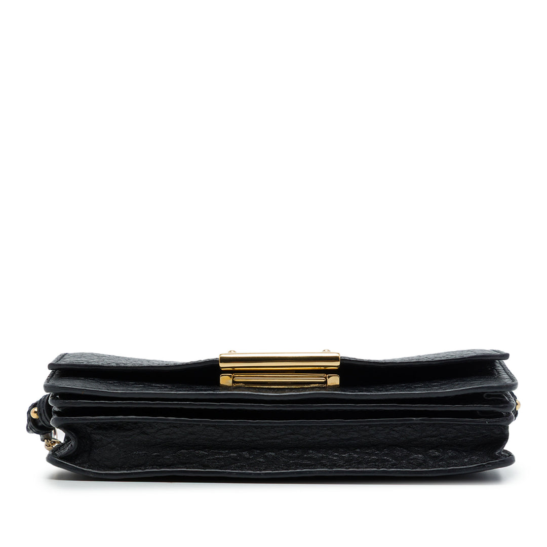 Burberry Sac bandoulière Texturé Madison Wallet on Chain Noir – vue 3 – GABY PARIS