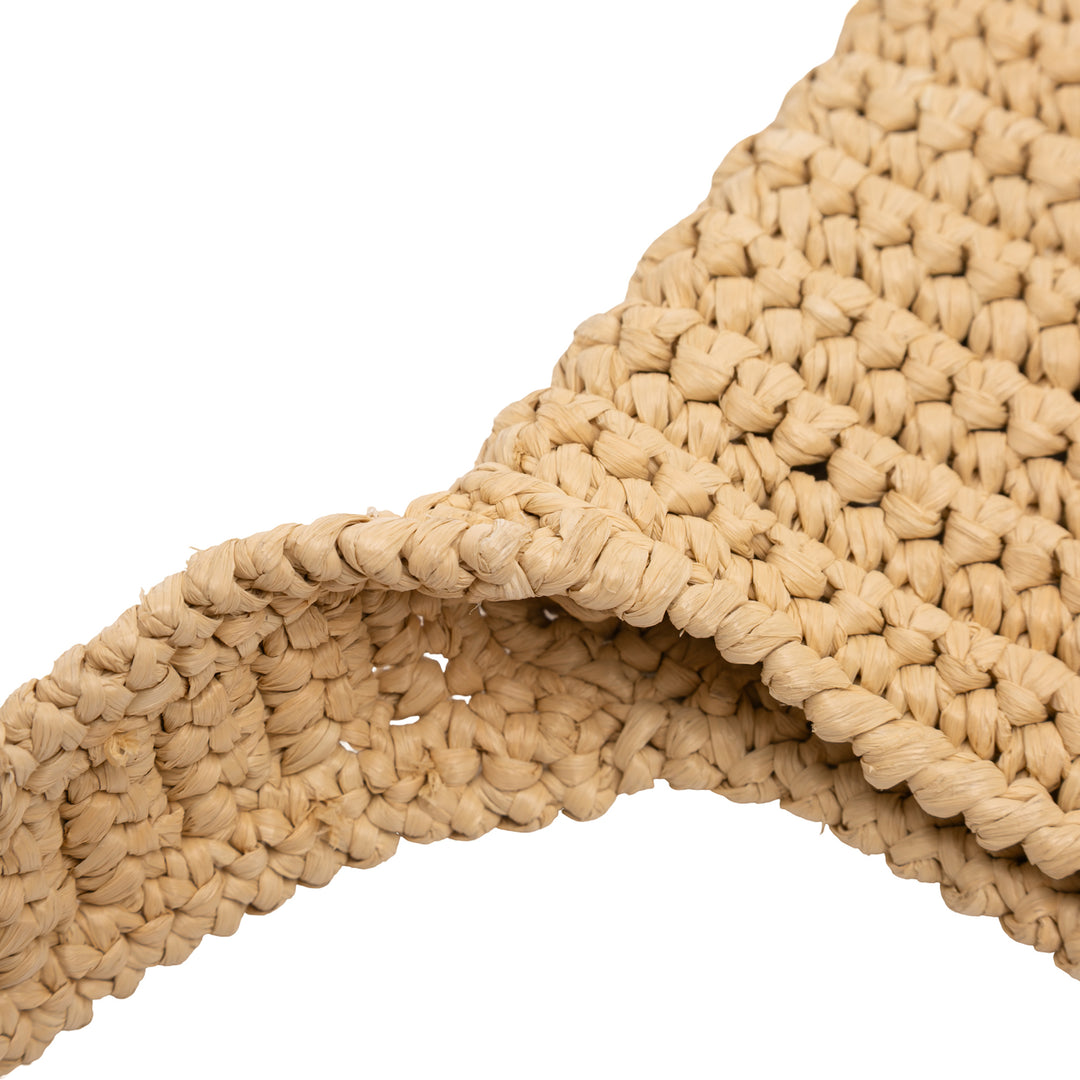 Prada Raffia Effect Crochet Logo brodé Sac porté croisé