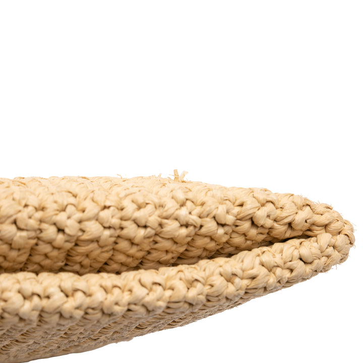 Prada Raffia Effect Crochet Logo brodé Sac porté croisé