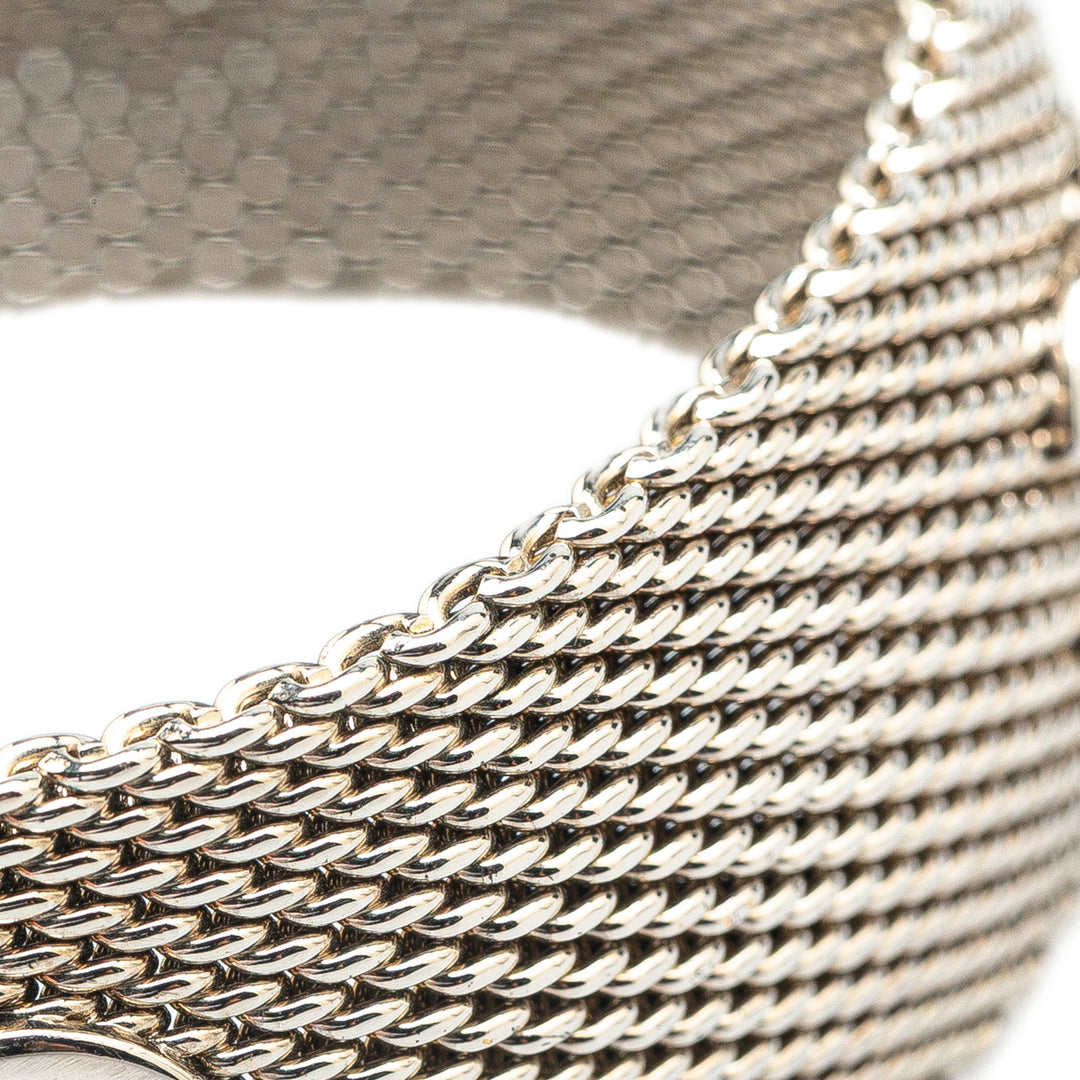 Silver CC Metal Mesh Bracelet Silver - Gaby Paris