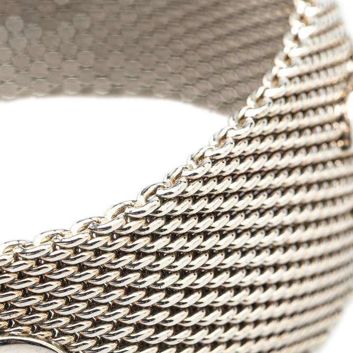 Silver CC Metal Mesh Bracelet Silver - Gaby Paris