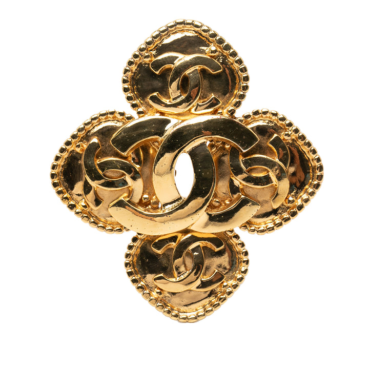 Chanel plaqué Coco Mark Flower Broche