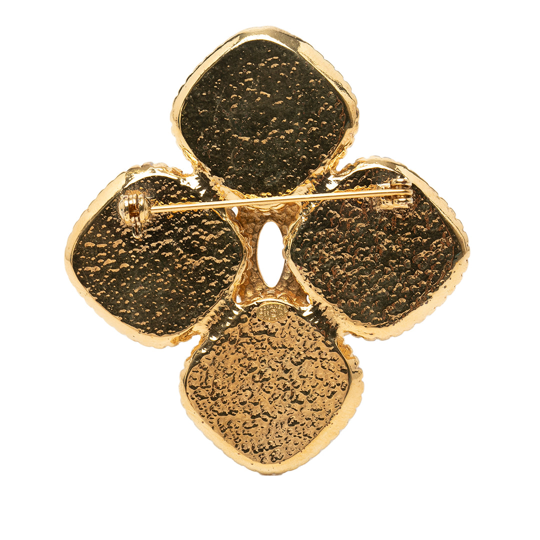 Chanel plaqué Coco Mark Flower Broche