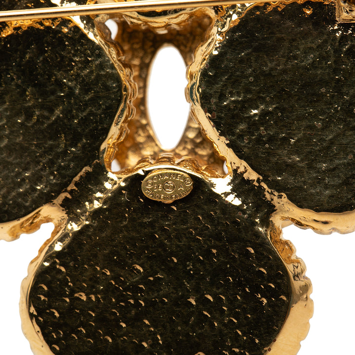 Chanel plaqué Coco Mark Flower Broche