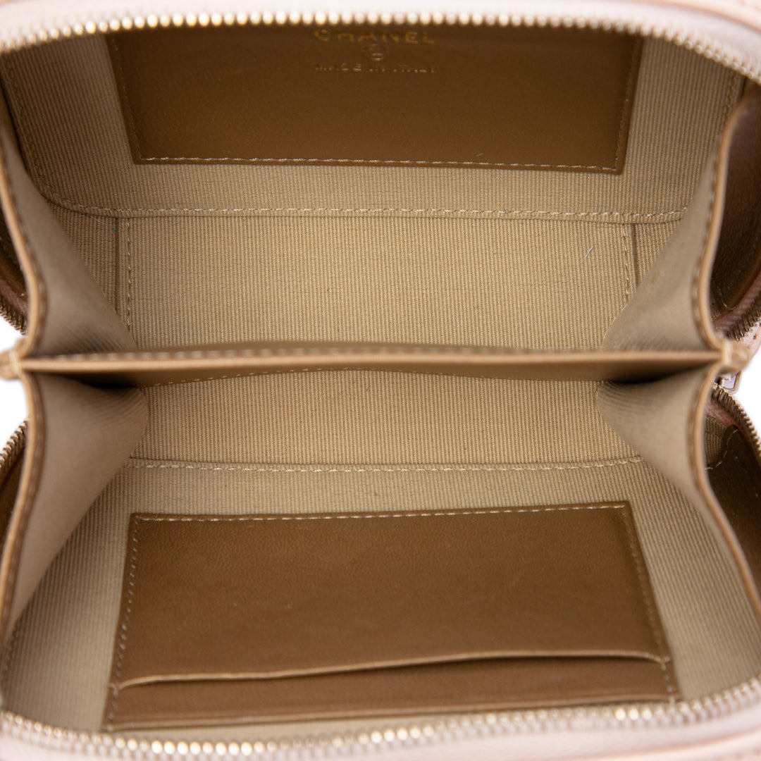 CC Matelassé Perle Crush Sac caméra Cuir d'agneau Rose
