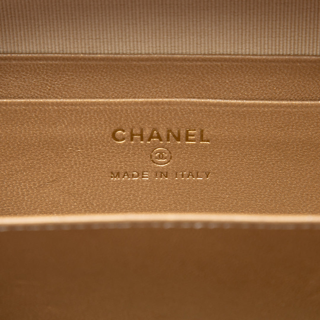 CC Matelassé Perle Crush Sac caméra Cuir d'agneau Rose