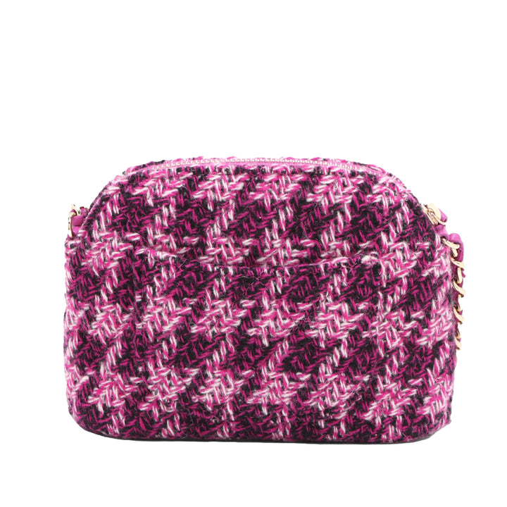 Chanel Mini CC Matelassé Tweed Pochette avec chaîne