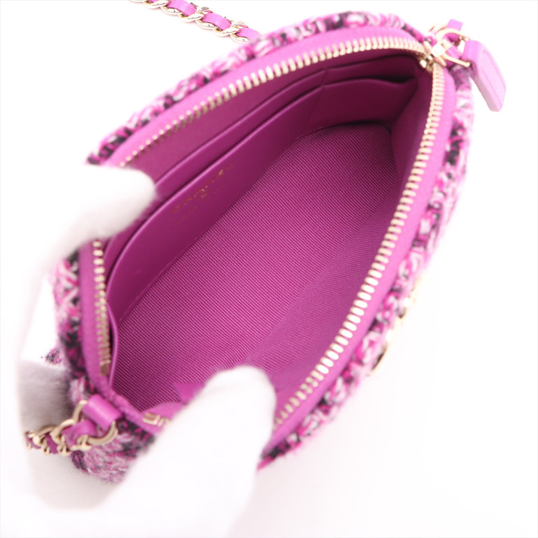 Chanel Mini CC Matelassé Tweed Pochette avec chaîne