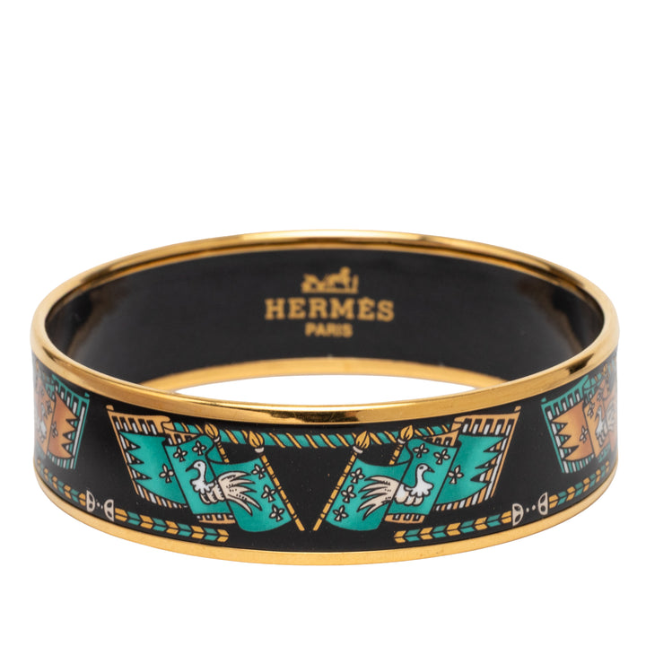 Hermès Wide Printed Émail Bangle 65