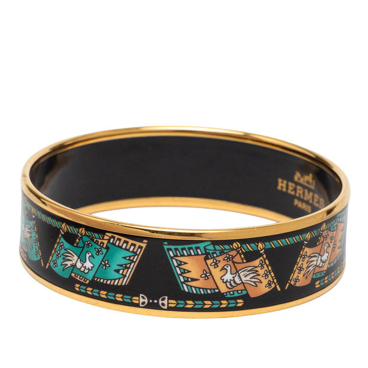 Hermès Wide Printed Émail Bangle 65
