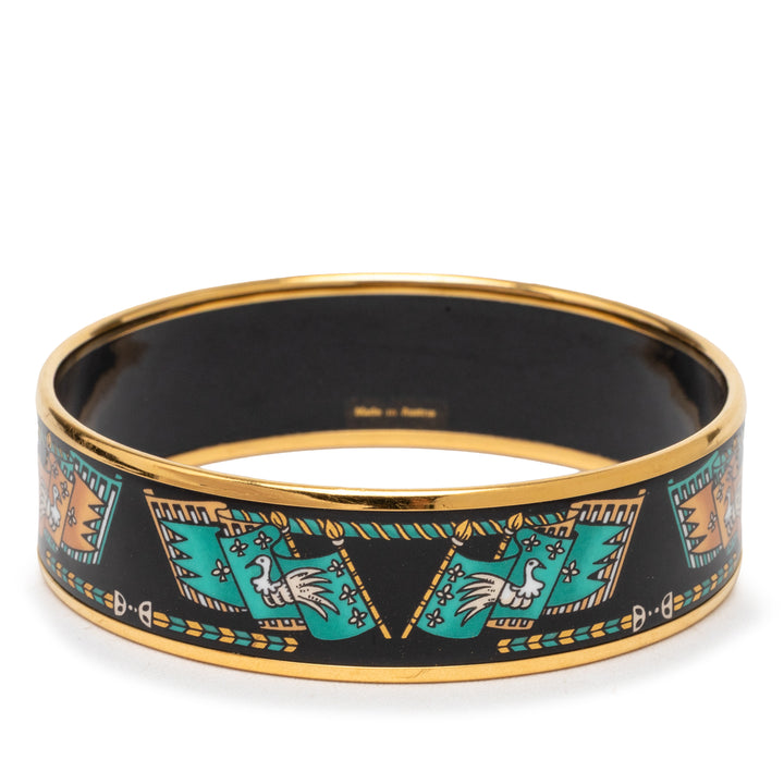 Hermès Wide Printed Émail Bangle 65