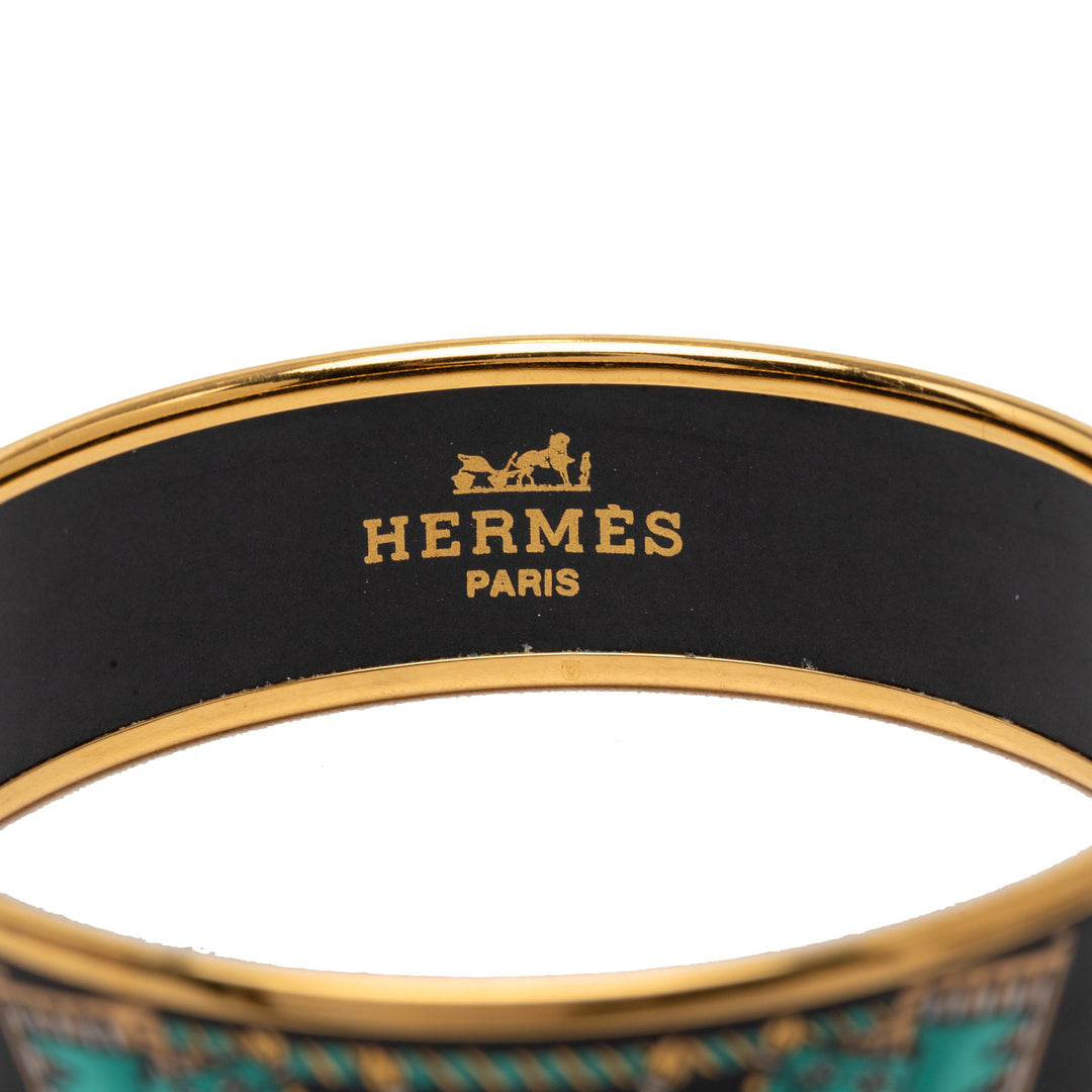 Hermès Wide Printed Émail Bangle 65