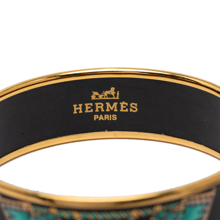 Hermès Wide Printed Émail Bangle 65