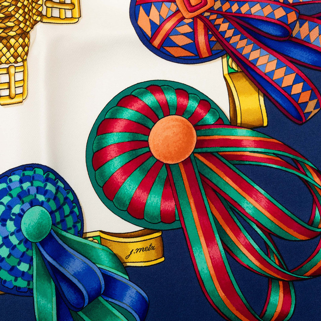 Hermès Les Rubans du Cheval Soie Foulard 90