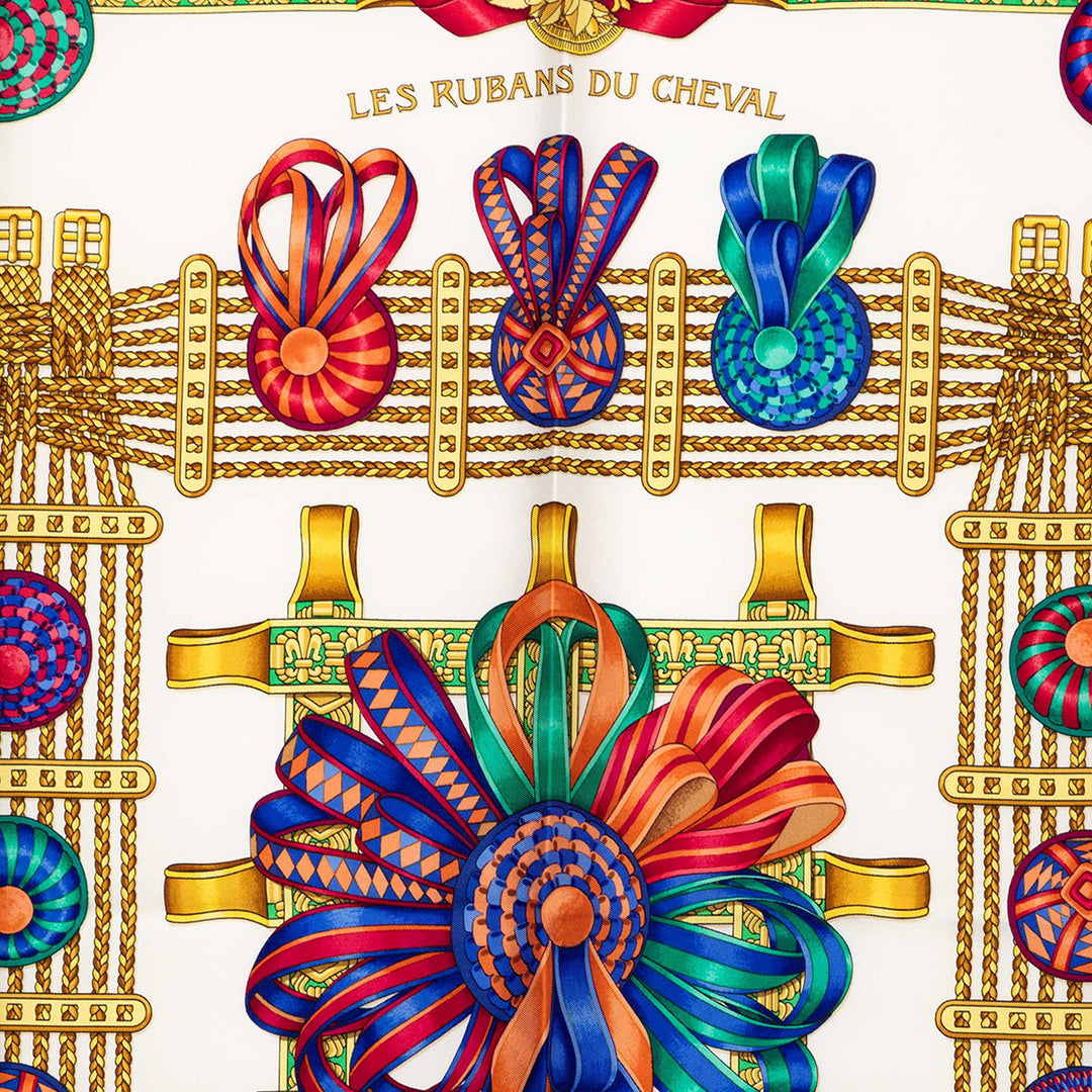 Hermès Les Rubans du Cheval Soie Foulard 90