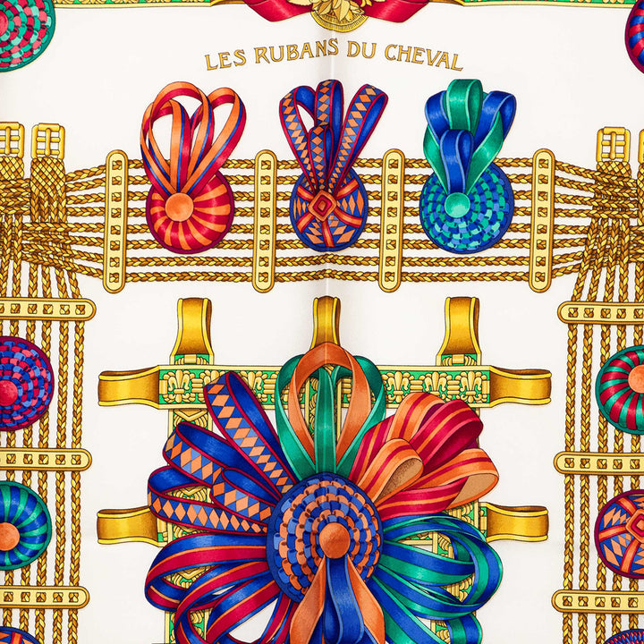 Hermès Les Rubans du Cheval Soie Foulard 90