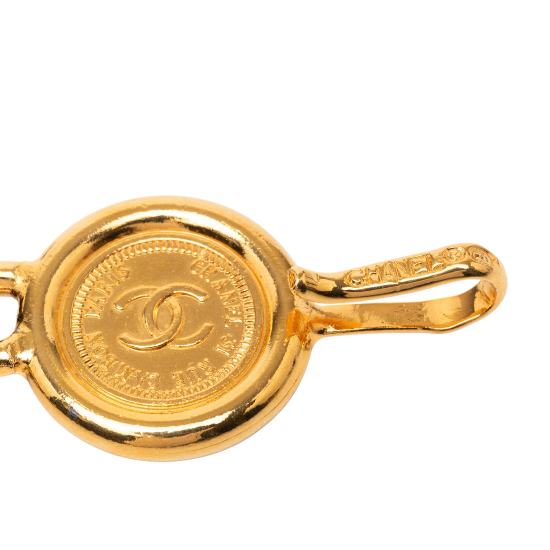 Chanel plaqué Cuir Woven 31 Rue Cambon Medallion Chain Belt