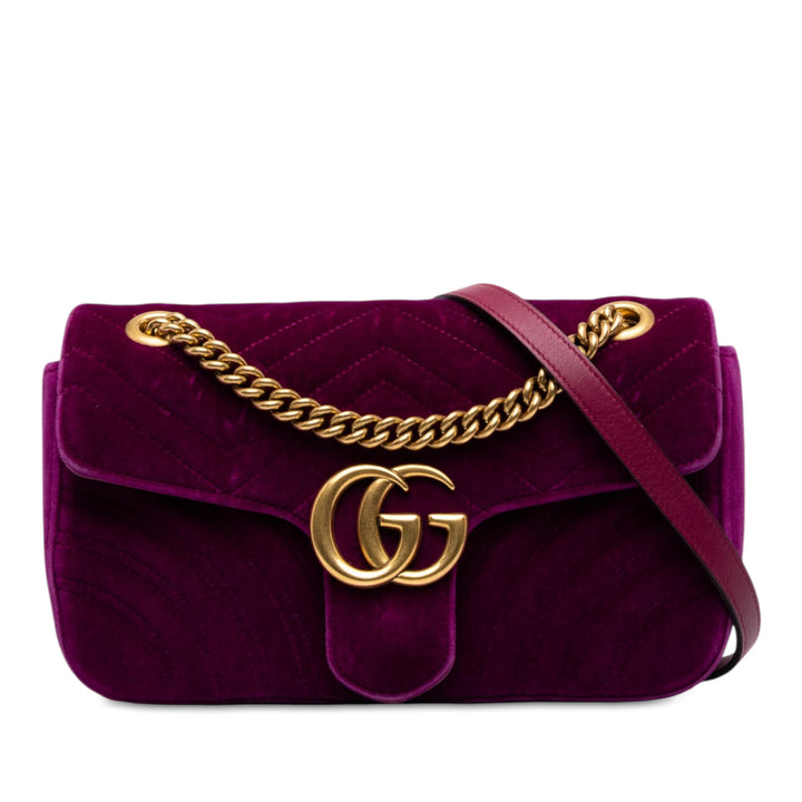 GG Marmont Matelasse Sac Moyen Violet