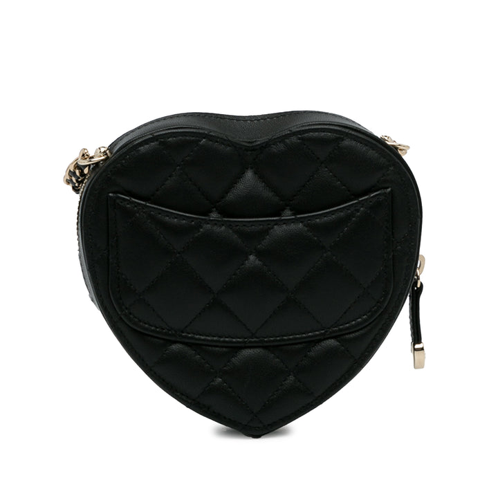 Mini Lambskin CC in Love Heart Crossbody Black - Gaby Paris