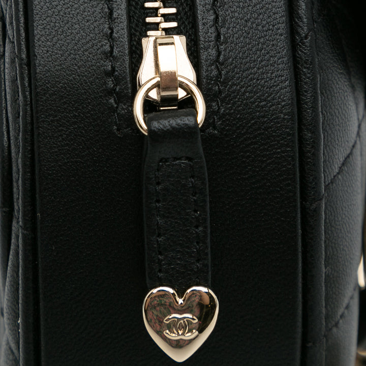 Mini Lambskin CC in Love Heart Crossbody Black - Gaby Paris