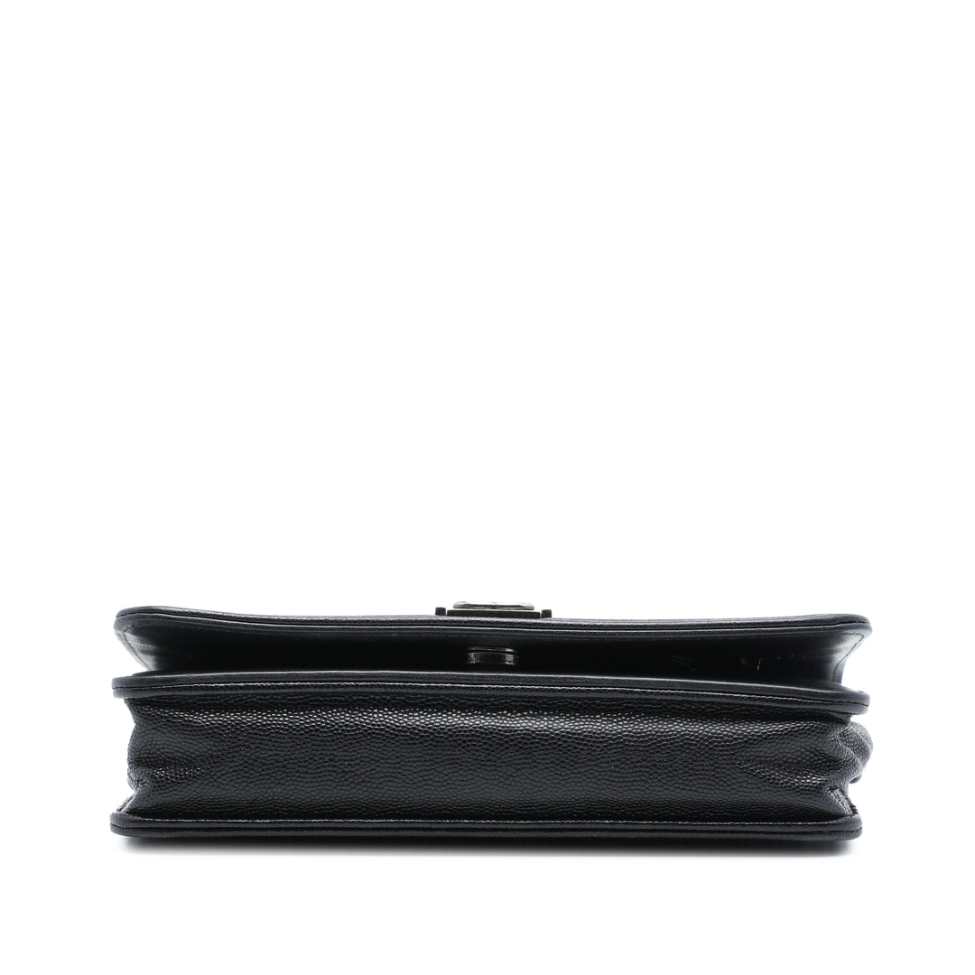 Matelassé Boy Wallet on Chain Cuir caviar Noir