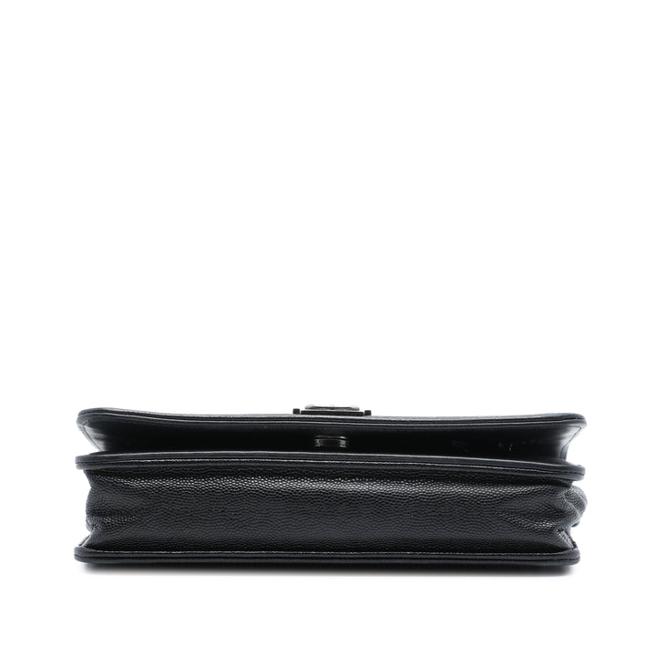 Matelassé Boy Wallet on Chain Cuir caviar Noir
