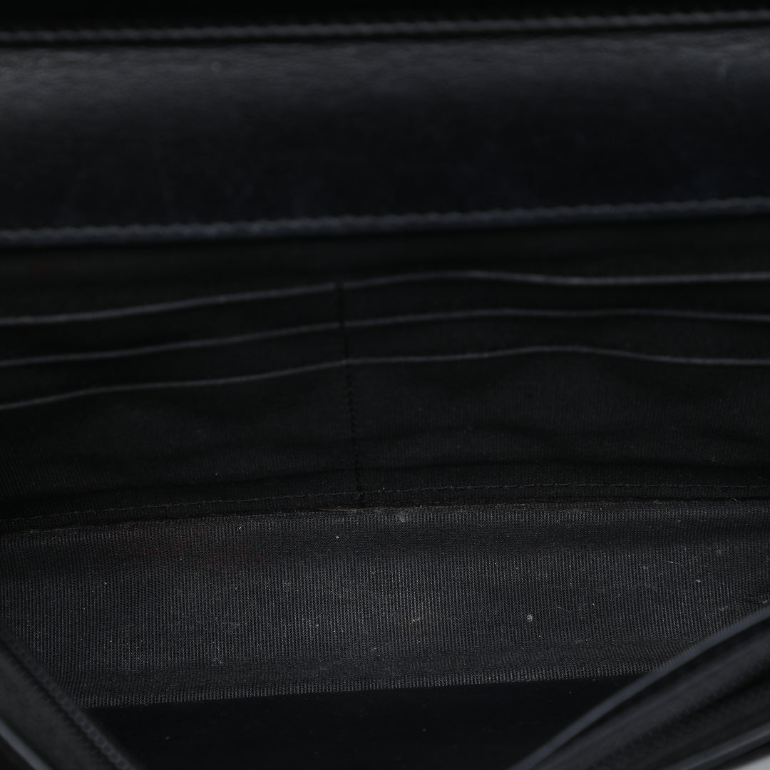 Matelassé Boy Wallet on Chain Cuir caviar Noir