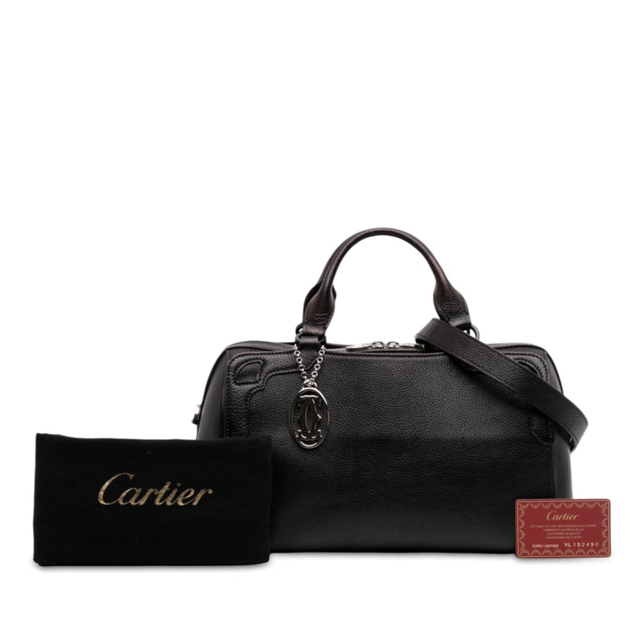 grainé Marcello de Cartier Sac bowling Cuir de veau grainé Noir