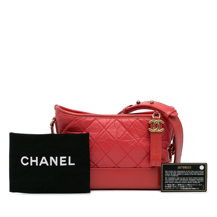 Small Chevron Lambskin Gabrielle Crossbody Red - Gaby Paris