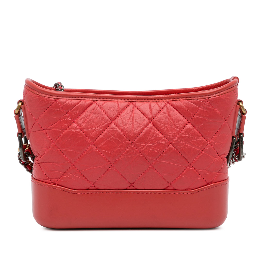 Small Chevron Lambskin Gabrielle Crossbody Red - Gaby Paris