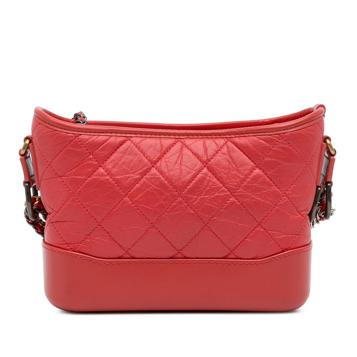 Small Chevron Lambskin Gabrielle Crossbody Red - Gaby Paris