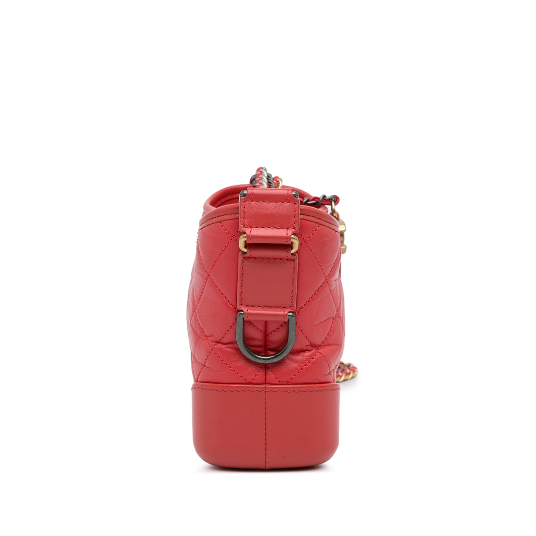 Small Chevron Lambskin Gabrielle Crossbody Red - Gaby Paris
