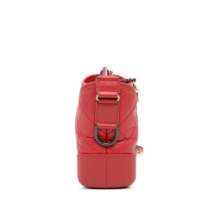 Small Chevron Lambskin Gabrielle Crossbody Red - Gaby Paris