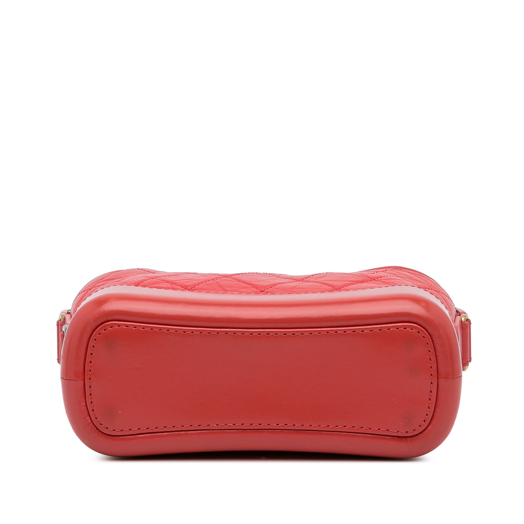 Small Chevron Lambskin Gabrielle Crossbody Red - Gaby Paris