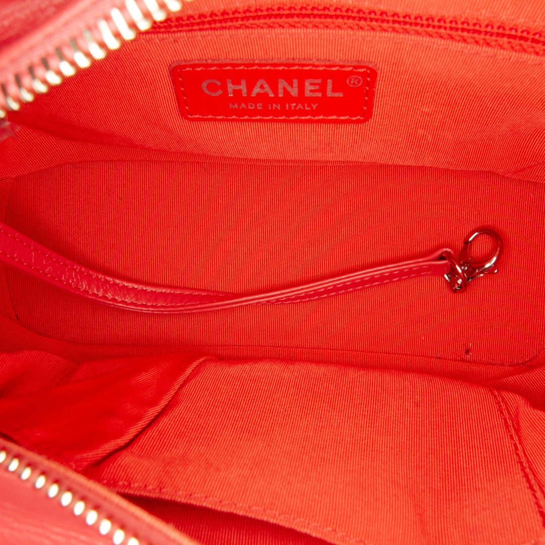 Small Chevron Lambskin Gabrielle Crossbody Red - Gaby Paris