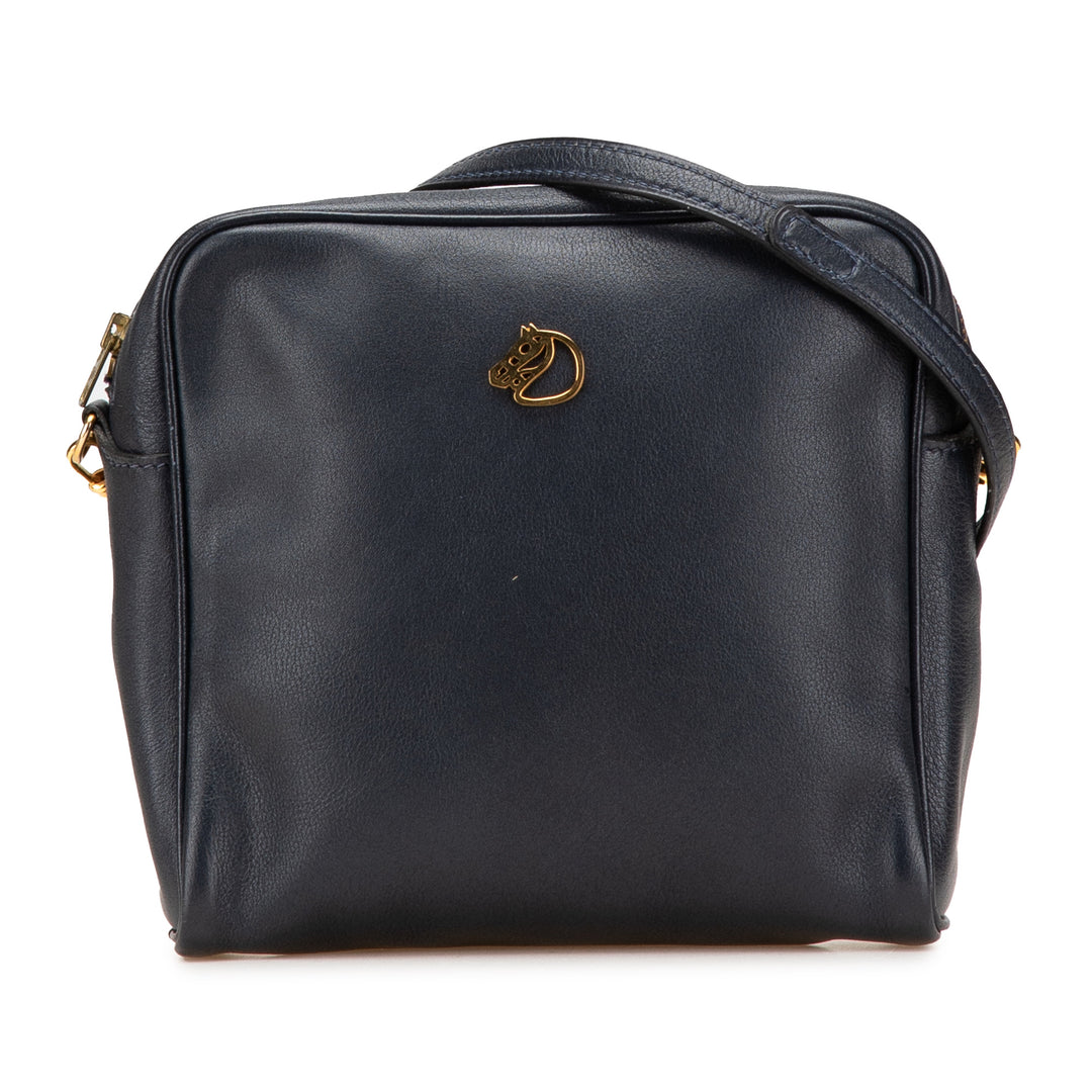Box Calf Jockey Crossbody Blue - Gaby Paris