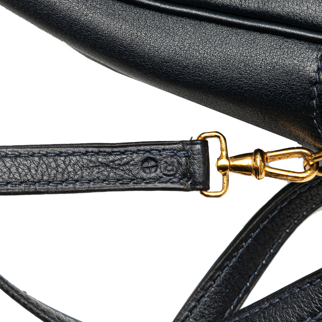 Box Calf Jockey Crossbody Blue - Gaby Paris