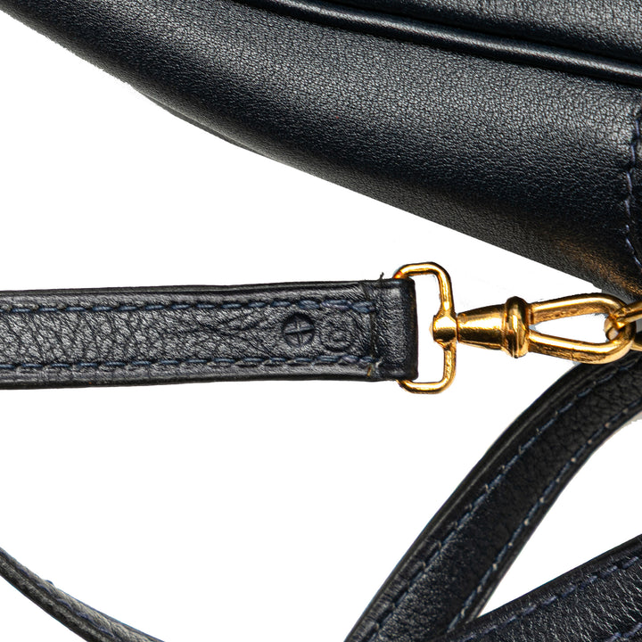 Box Calf Jockey Crossbody Blue - Gaby Paris