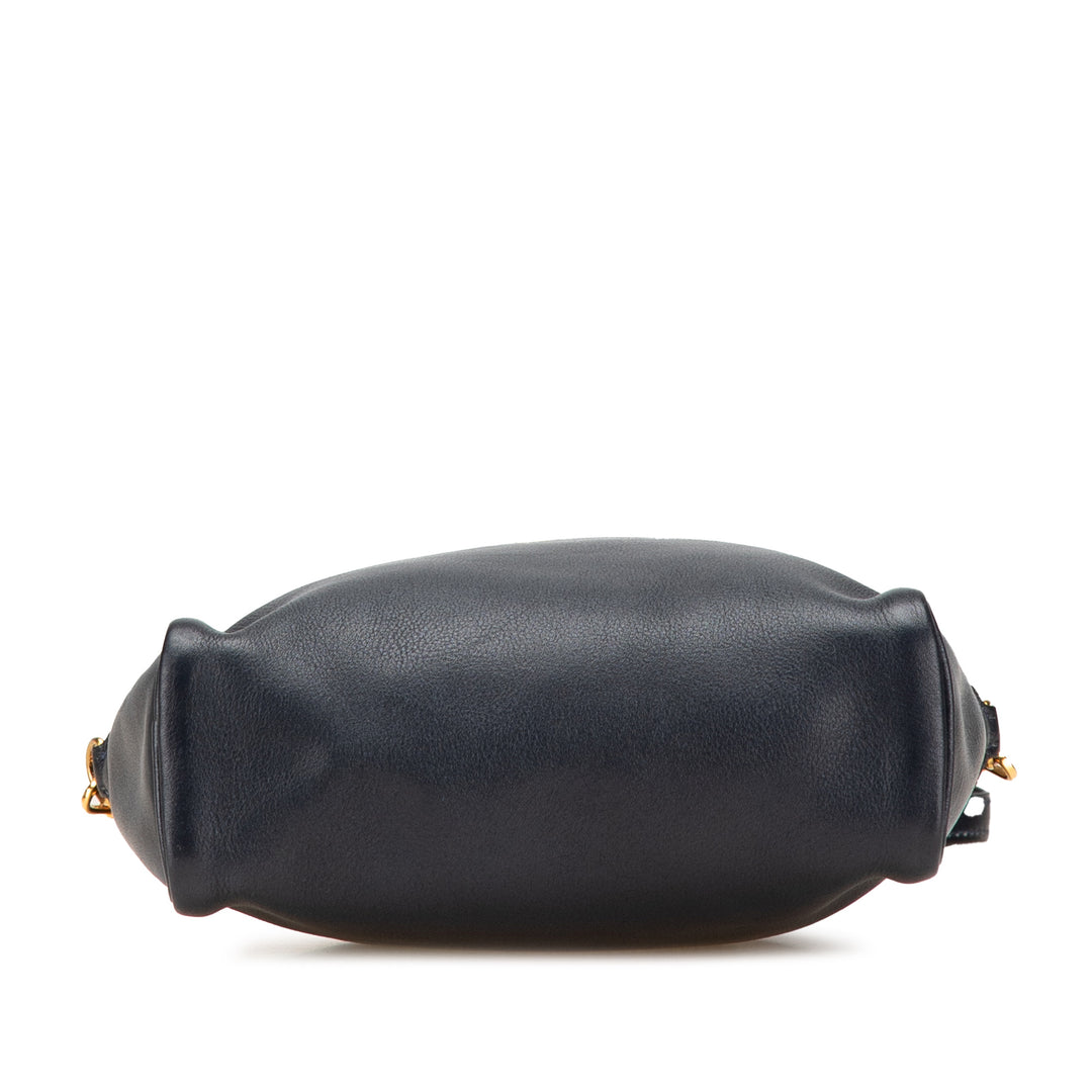 Box Calf Jockey Crossbody Blue - Gaby Paris