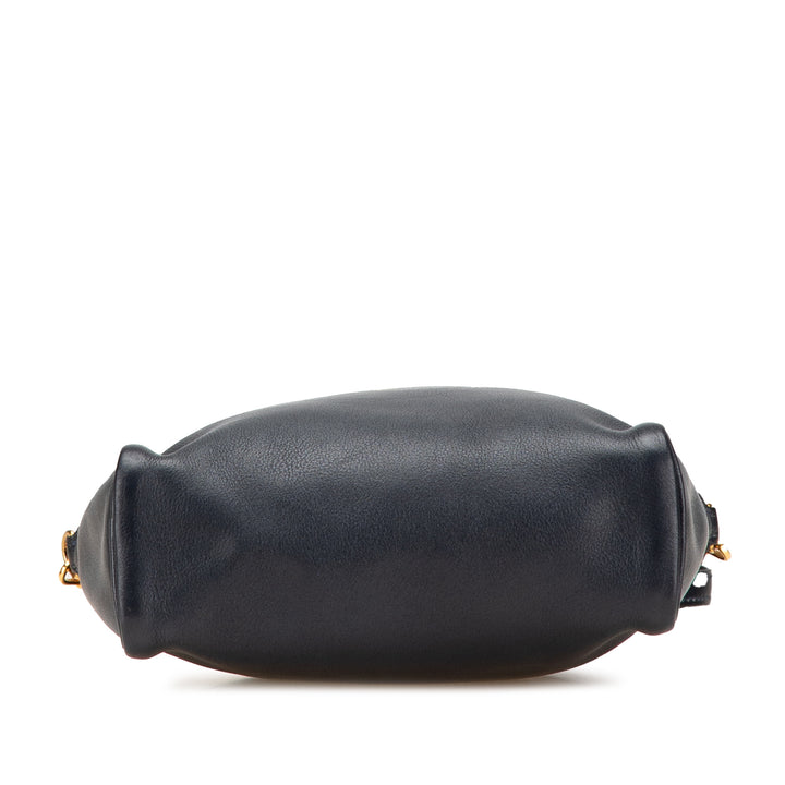 Box Calf Jockey Crossbody Blue - Gaby Paris