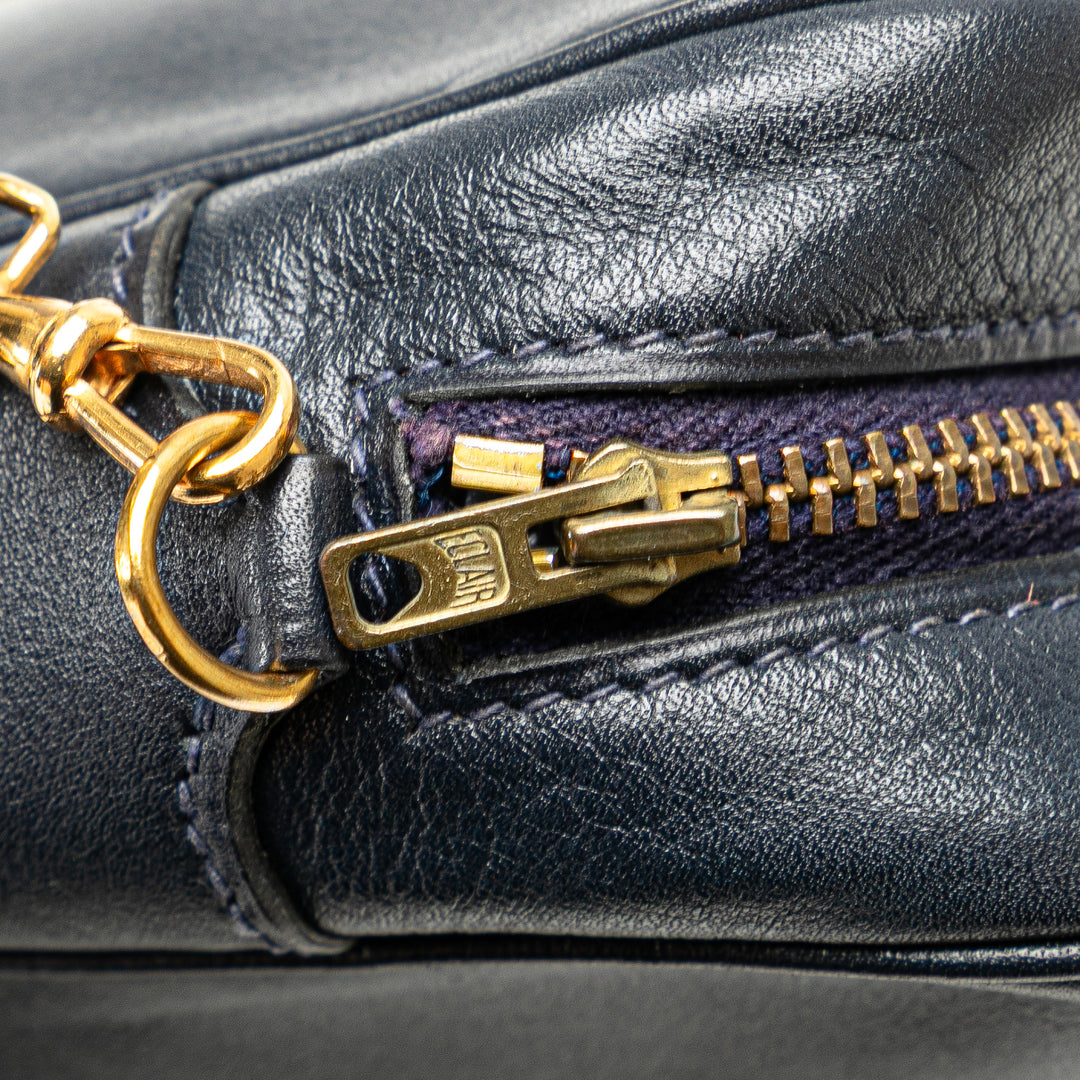 Box Calf Jockey Crossbody Blue - Gaby Paris