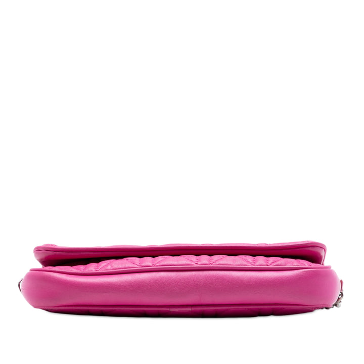 Dior Cannage Chaîne Pochette Cuir d'agneau Rose – vue 3 – GABY PARIS
