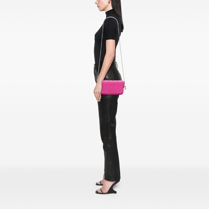 Dior Cannage Chaîne Pochette Cuir d'agneau Rose – vue 6 – GABY PARIS