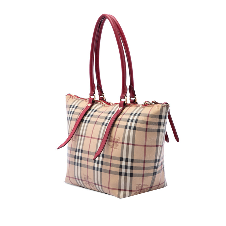 Burberry Cabas Haymarket Check Salisbury Petit Toile enduite Beige – vue 2 – GABY PARIS