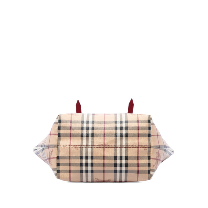 Burberry Cabas Haymarket Check Salisbury Petit Toile enduite Beige – vue 3 – GABY PARIS