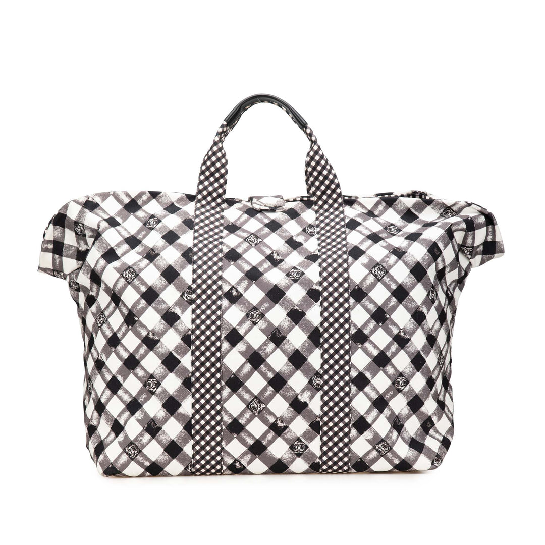 Chanel Imprimé Gingham Weekender Cabas Toile