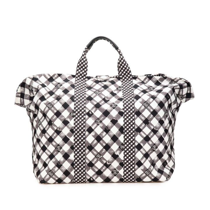 Chanel Imprimé Gingham Weekender Cabas Toile
