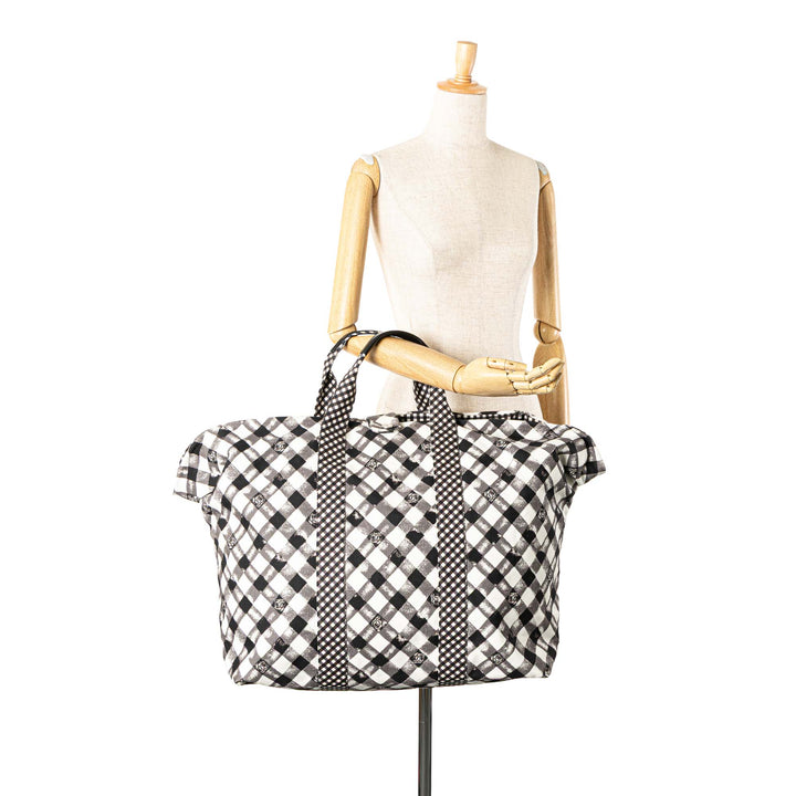 Chanel Imprimé Gingham Weekender Cabas Toile